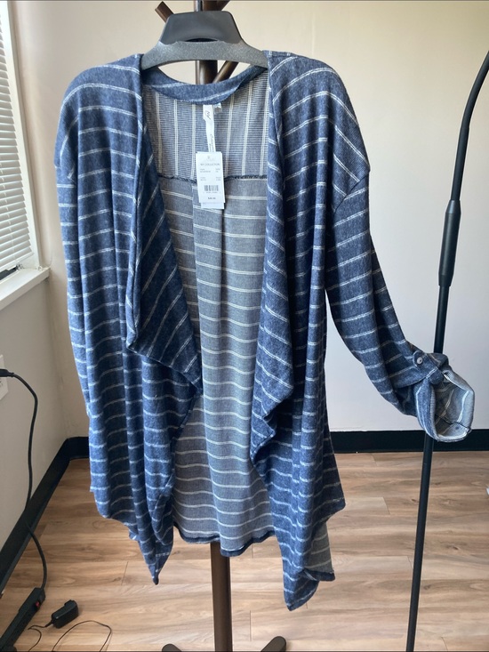NY Collection Tops - NY Collection stripes print open front top boho casual business casual 2X